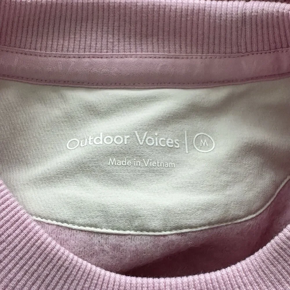 Outdoor Voices M Pink MegaFleece Crew Neck Pullover Sweatshirt Wool Blend